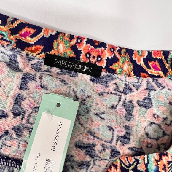 NWT Papermoon Women's 2X Split Neck Sleeveless Henley Knit‎ Top Blouse - Picture 3 of 9